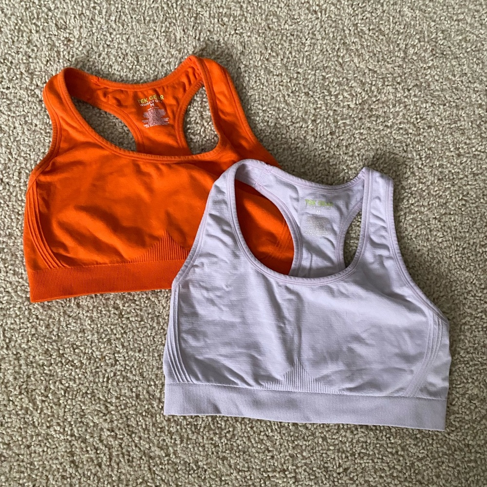 Orange and Light Pink Tek Gear Sports-bras